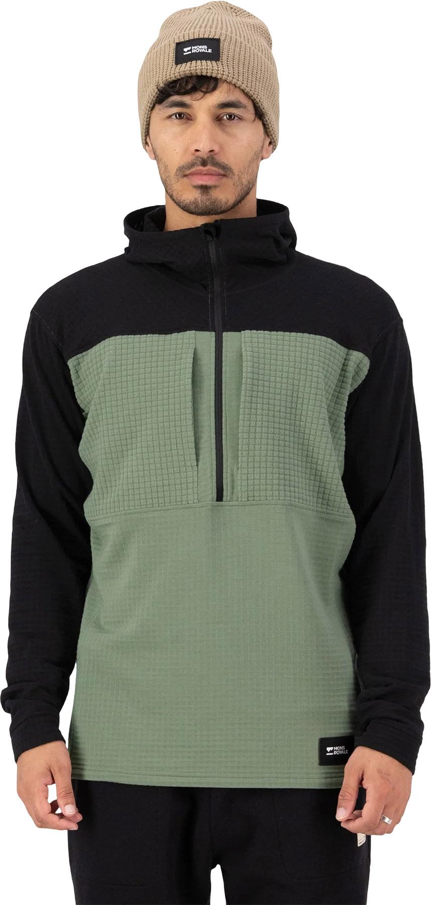 Numéro de l'image de la galerie de produits 4 pour le produit Chandail à capuchon demi-zip en molleton de laine mérinos Offgrid - Homme