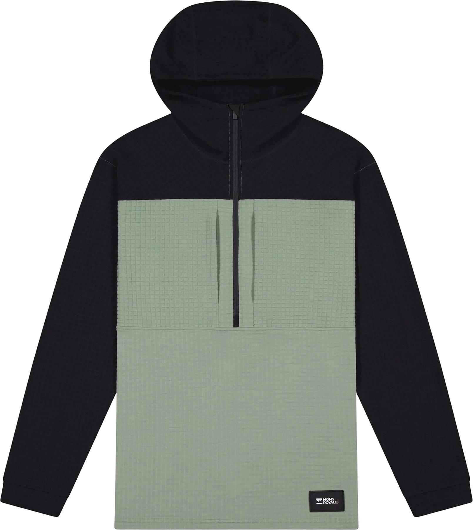 Image de produit pour Chandail à capuchon demi-zip en molleton de laine mérinos Offgrid - Homme