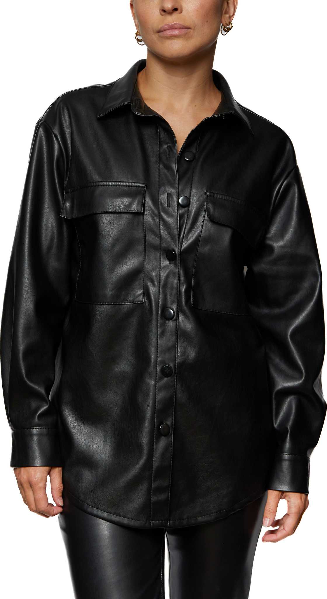 Image de produit pour Manteau-chemise en cuir végétalien - Femme