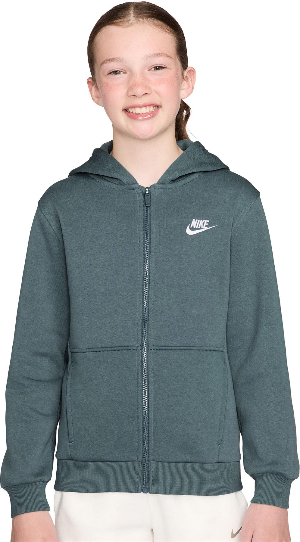 Product image for Sportswear Club Fleece Full-Zip Long Sleeve Hoodie - Big Kids