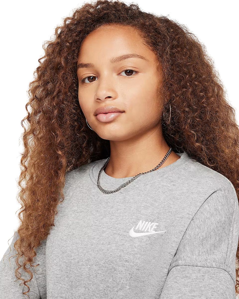 Numéro de l'image de la galerie de produits 2 pour le produit Chandail en molleton à col rond ample Sportswear Club - Fille