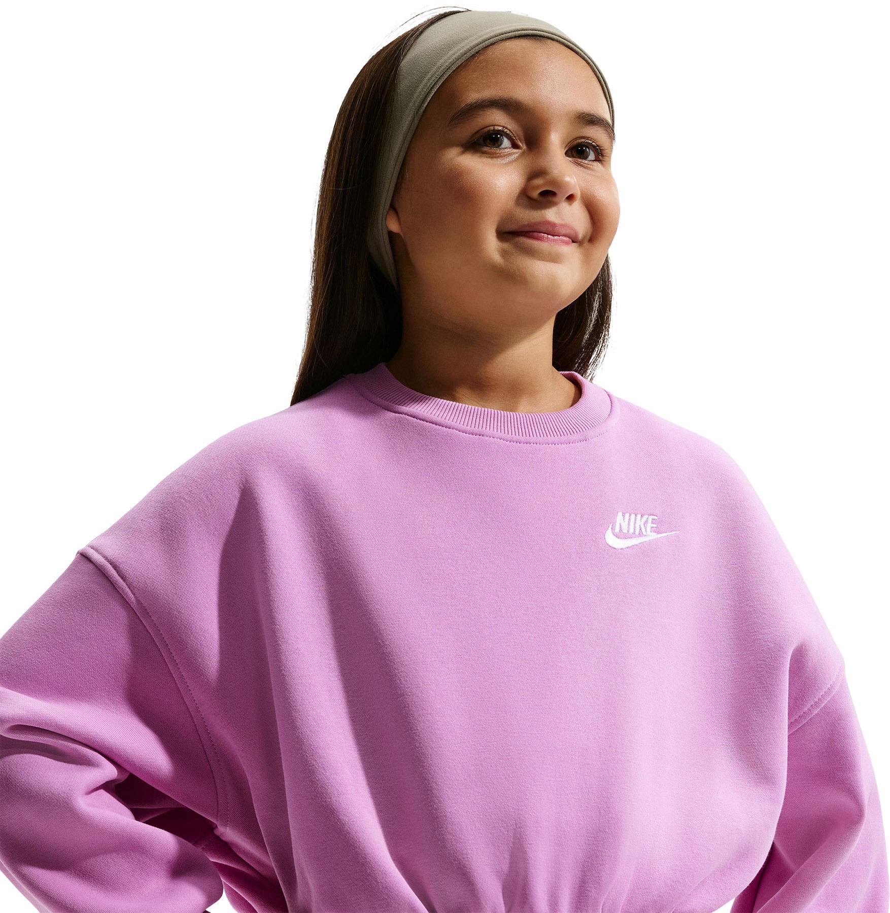 Product gallery image number 5 for product Sportswear Club Fleece Boxy Crew Neck Sweatshirt - Girls