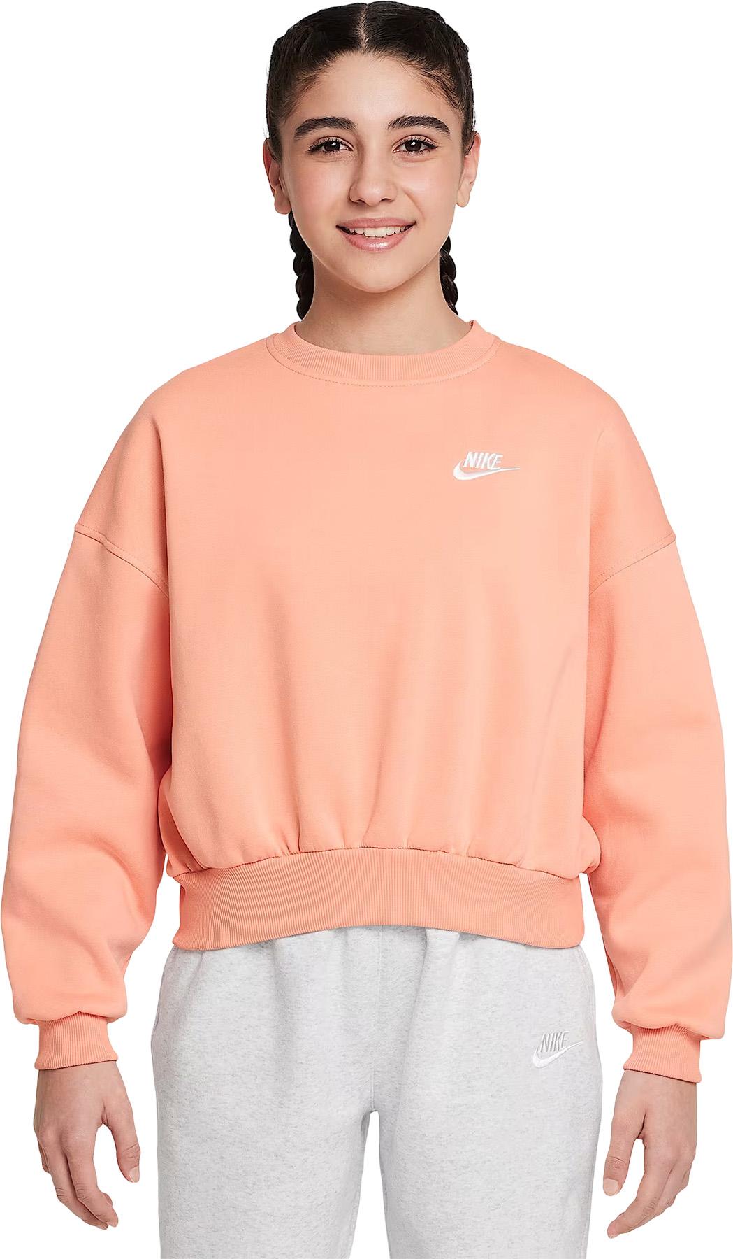 Image de produit pour Chandail en molleton à col rond ample Sportswear Club - Fille