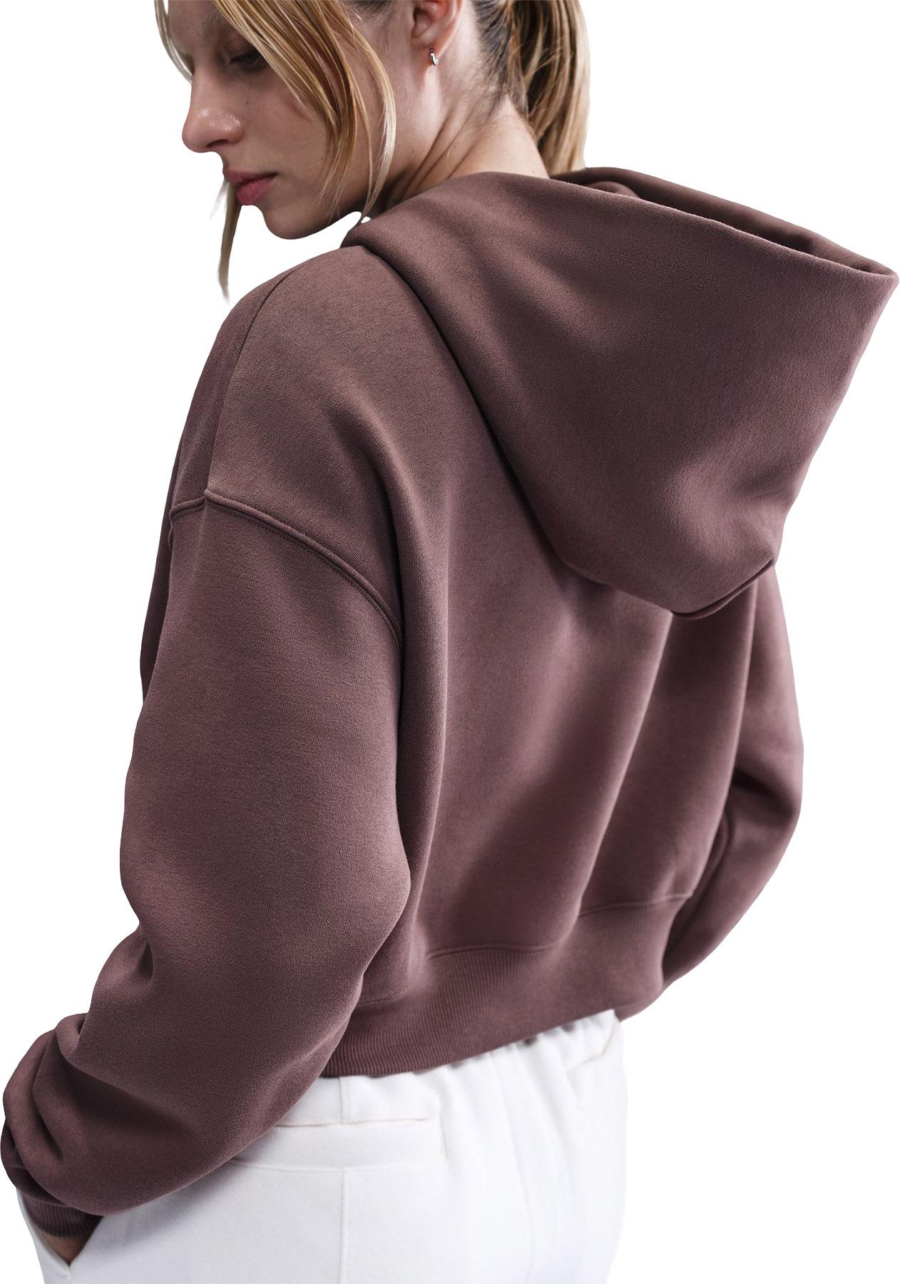 Product gallery image number 2 for product Chandail à capuchon en molleton à col boutonné écourté surdimensionné Phoenix Sportswear - Femme