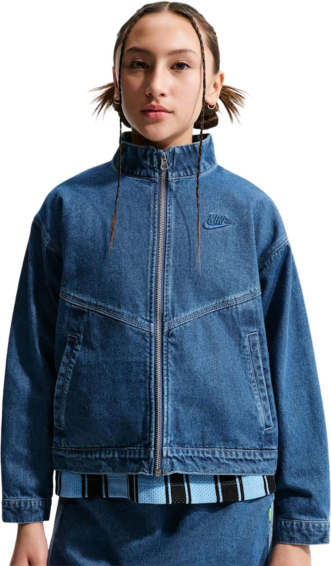 Product gallery image number 4 for product Sportswear Collection Windrunner Denim Jacket - Big Girl