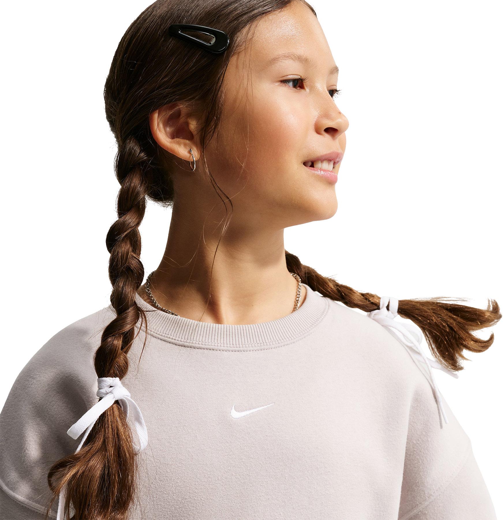 Product gallery image number 5 for product Nike Sportswear Studio Oversized Crew-Neck Sweatshirt - Big Girls