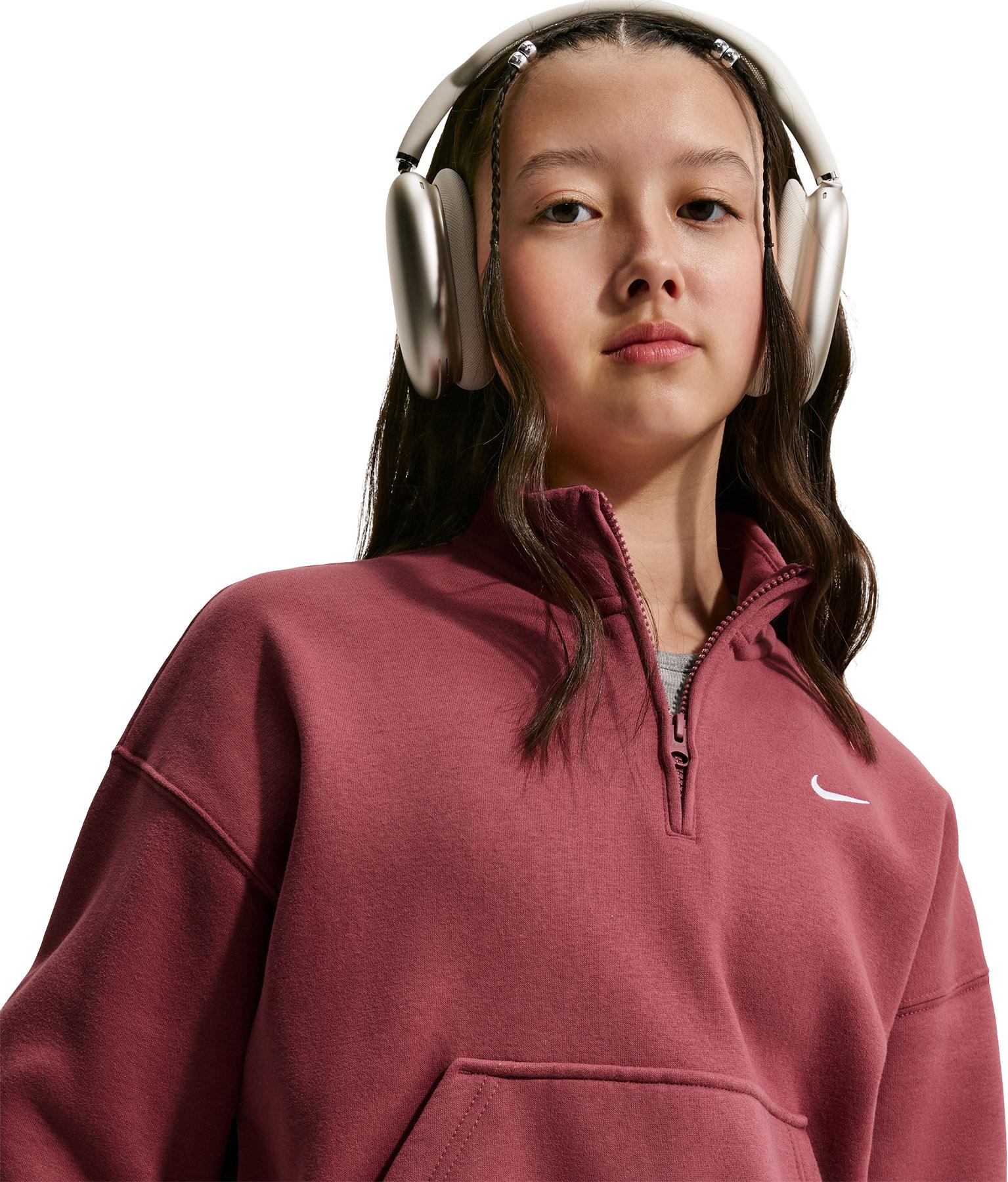 Product gallery image number 3 for product Nike Sportswear Studio Oversized 1/4-Zip Fleece Pullover - Big Girl