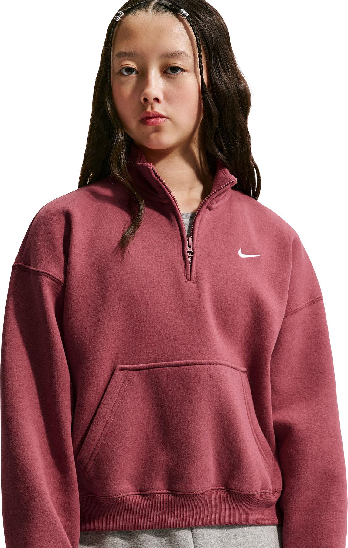 Product gallery image number 6 for product Nike Sportswear Studio Oversized 1/4-Zip Fleece Pullover - Big Girl