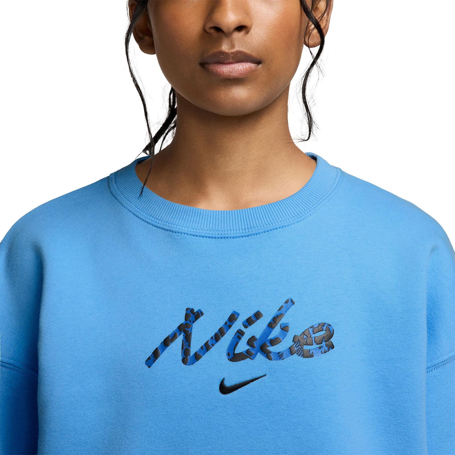 Numéro de l'image de la galerie de produits 3 pour le produit Chandail en molleton à col rond surdimensionné Nike Sportswear Studio - Grande fille