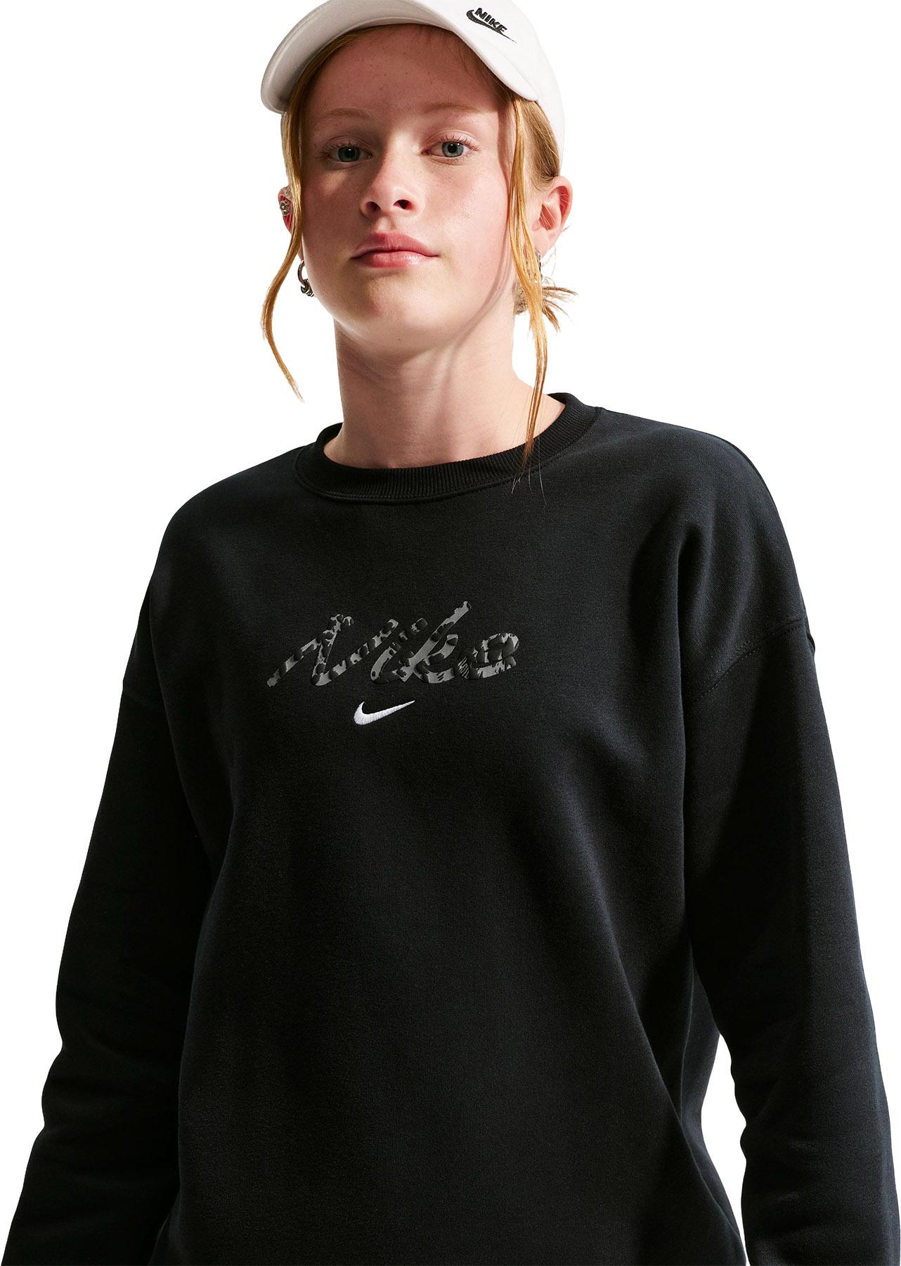 Product gallery image number 3 for product Nike Sportswear Studio Oversized Crewneck Fleece Sweatshirt - Big Girl