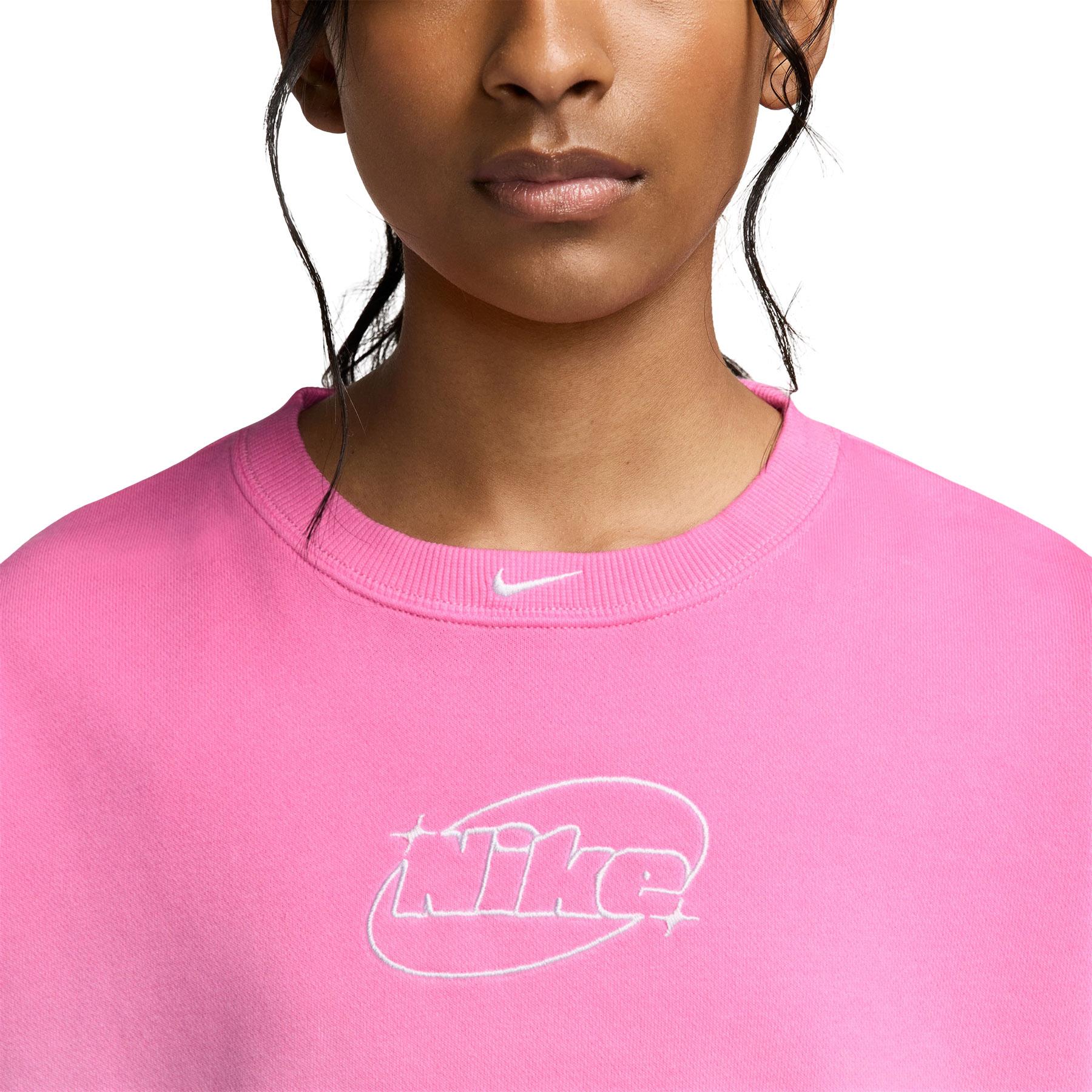 Product gallery image number 3 for product Nike Sportswear Studio Fleece Boxy Crew Neck Sweatshirt - Big Girl