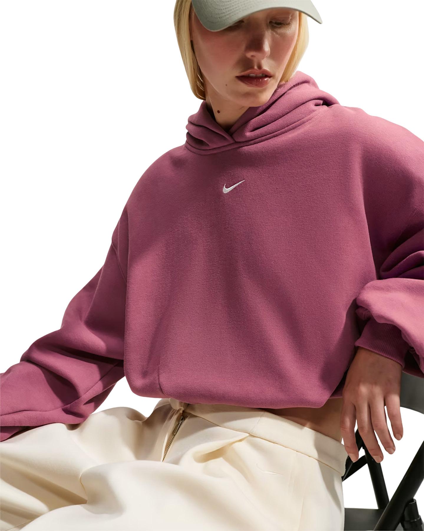 Numéro de l'image de la galerie de produits 4 pour le produit Chandail à capuchon court surdimensionné mi-épais Nike Studio Fleece - Femme