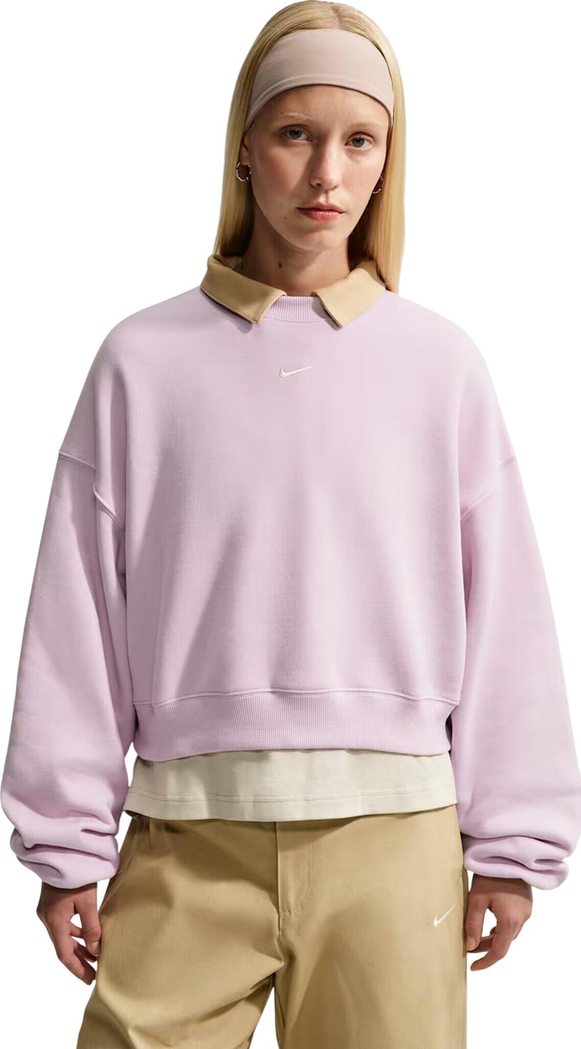 Image de produit pour Haut court à glissière 1/4 surdimensionné mi-épais Nike Studio Fleece - Femme