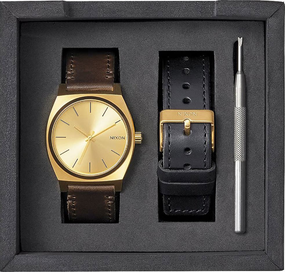 Product gallery image number 2 for product Time Teller Double Strap Gift Pack - All Gold - Black - Brown