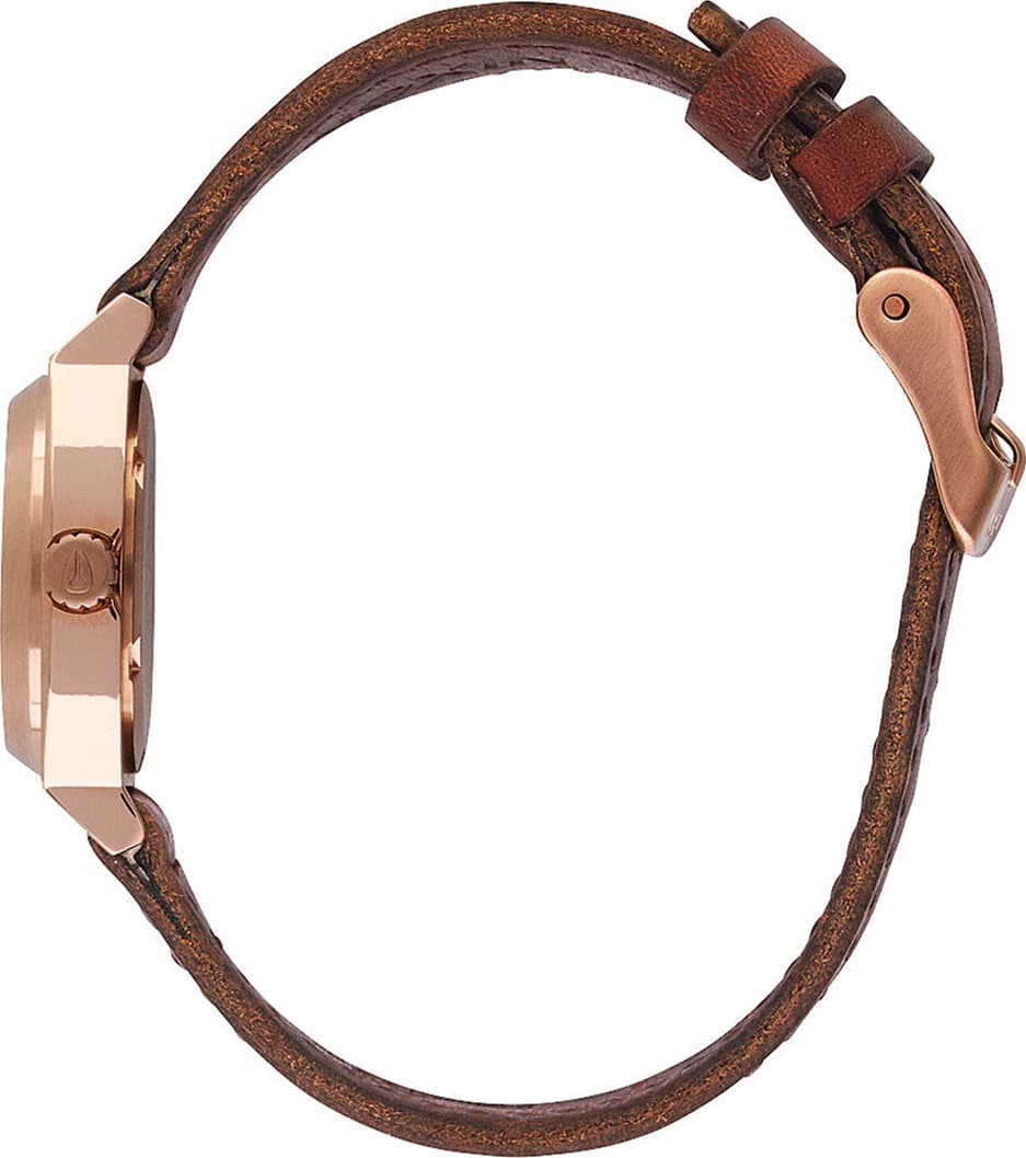Product gallery image number 3 for product Small Time Teller Leather - Rose Gold - Gunmetal - Brown
