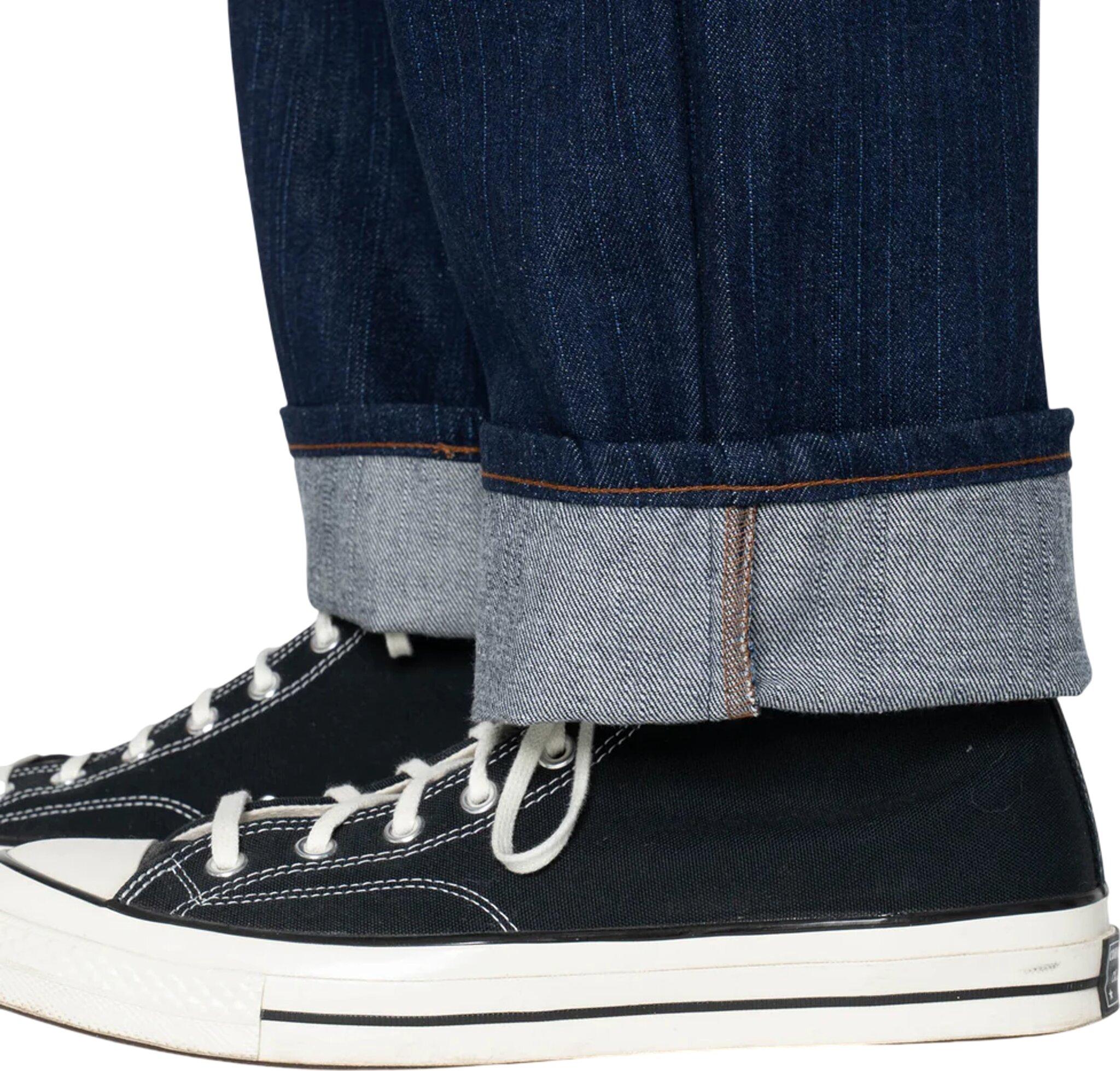 Product gallery image number 4 for product Pantalon Pleated - Vertical Slub Denim - Indigo - Homme
