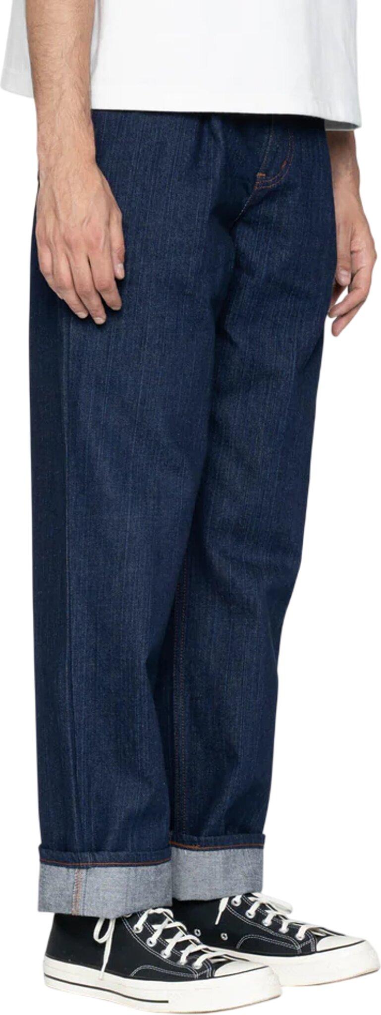 Product gallery image number 5 for product Pantalon Pleated - Vertical Slub Denim - Indigo - Homme