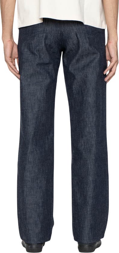Product gallery image number 2 for product Pleated Trouser - 10oz Rinsed Denim - Indigo - Men's