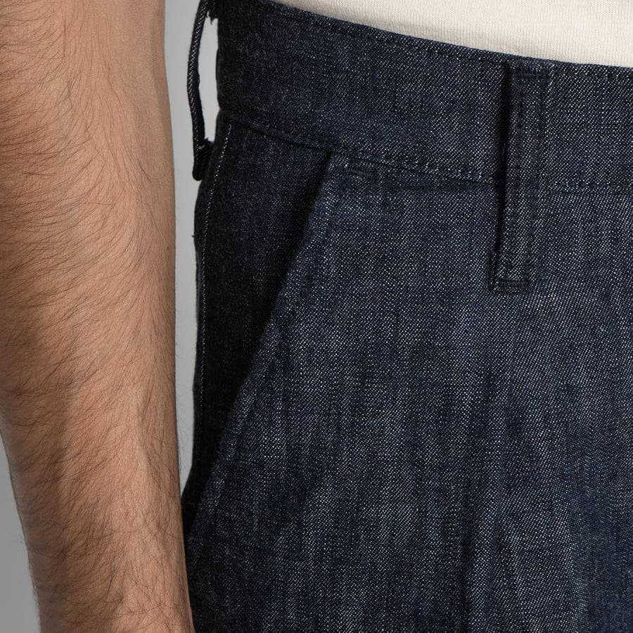 Product gallery image number 5 for product Pleated Trouser - 10oz Rinsed Denim - Indigo - Men's