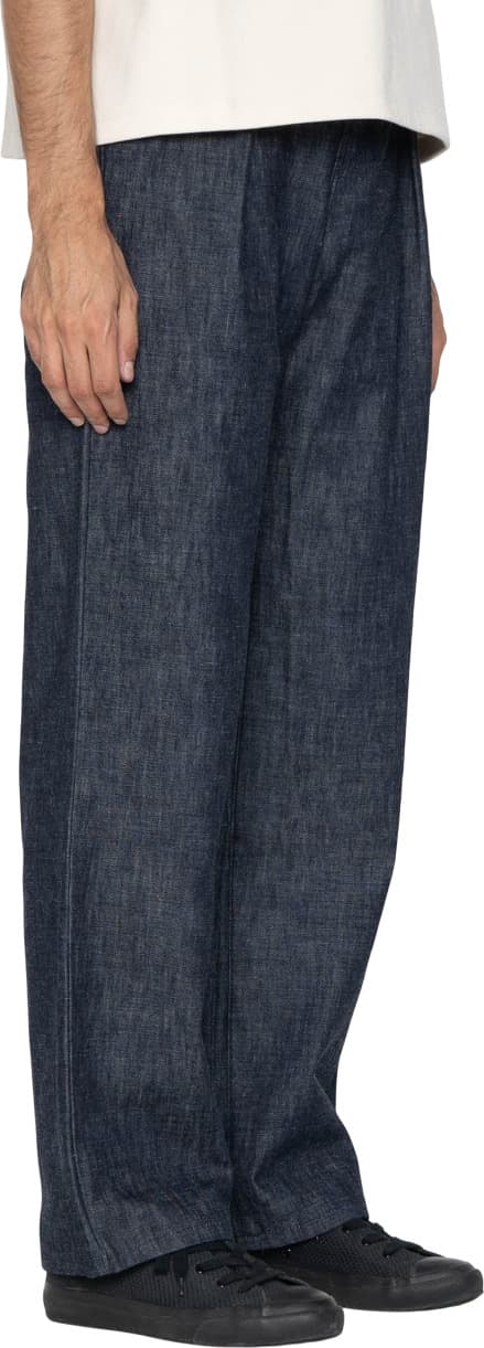Product gallery image number 2 for product Pleated Trouser - 10oz Rinsed Denim - Indigo - Men's