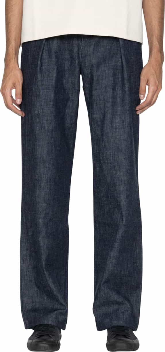 Product image for Pleated Trouser - 10oz Rinsed Denim - Indigo - Men's