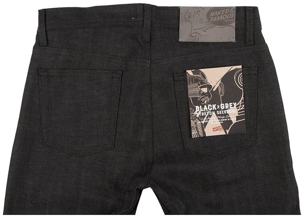 Product gallery image number 3 for product Weird Guy Jeans - Black Grey Stretch Selvedge - Men's