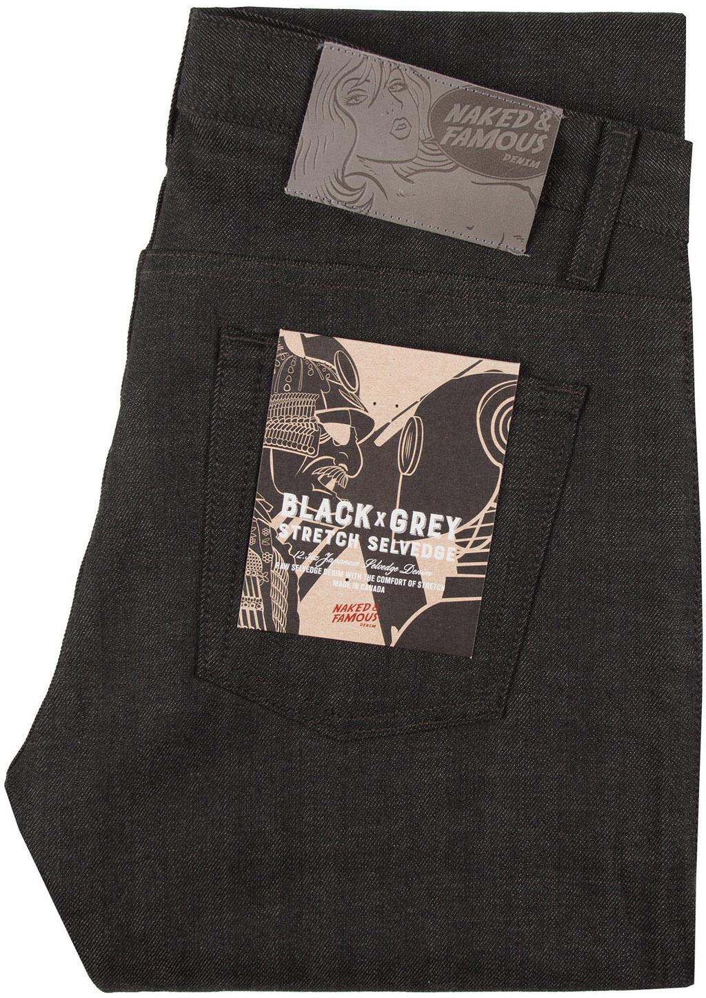 Product gallery image number 6 for product Weird Guy Jeans - Black Grey Stretch Selvedge - Men's