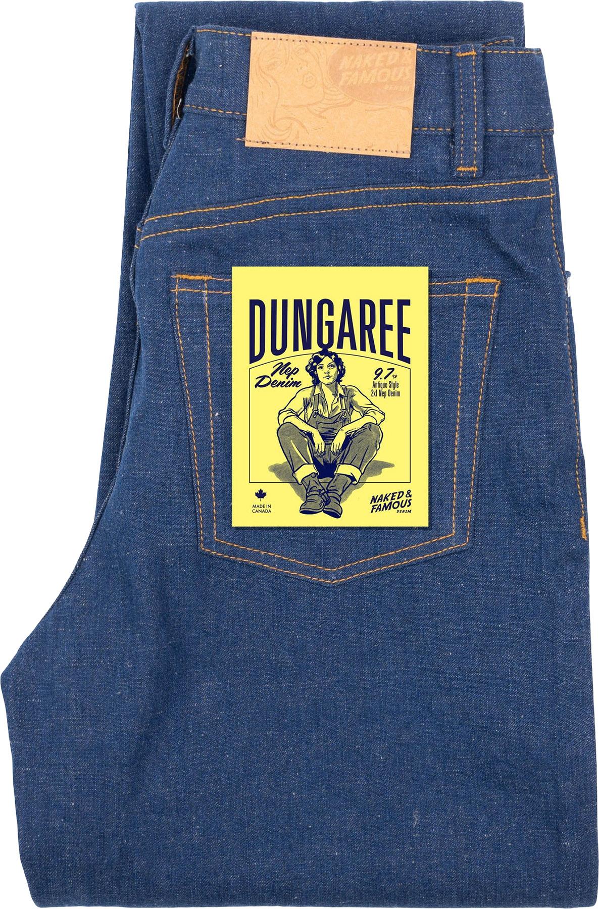 Product gallery image number 3 for product Bestie Jeans - 2x1 Dungaree Nep Denim - Mid Indigo - Women's
