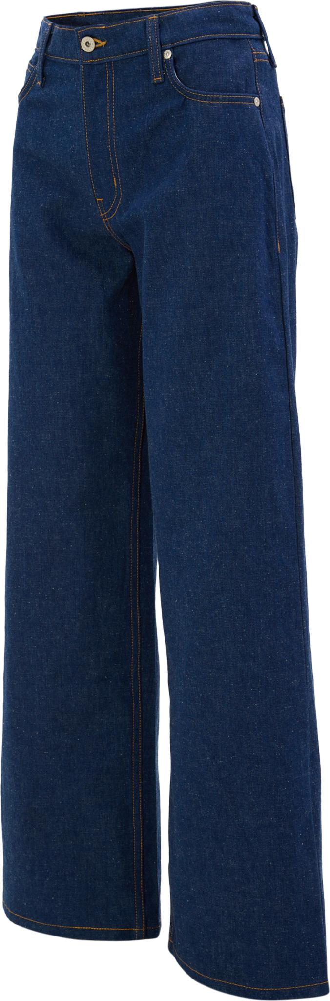 Product gallery image number 2 for product Wide Wild West Jeans - 2x1 Dungaree Nep Denim - Mid Indigo - Women's