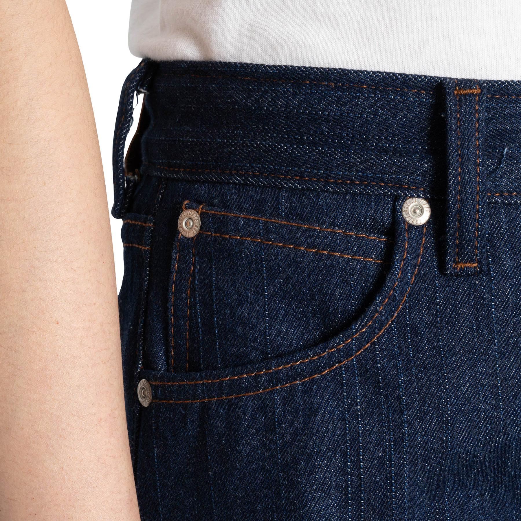 Product gallery image number 5 for product Wide Wild West Jeans - Vertical Slub Denim - Indigo - Women's