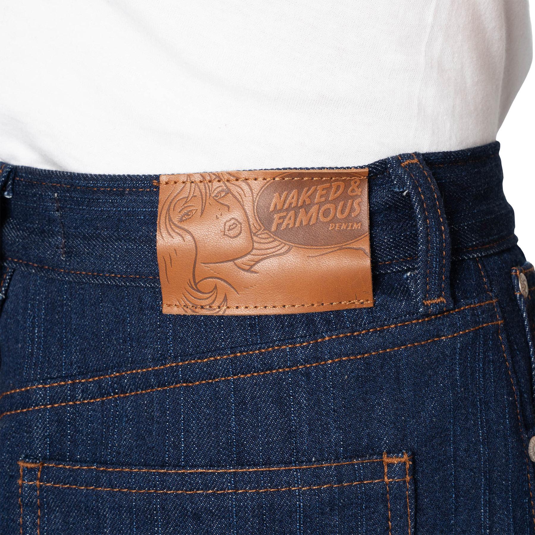 Product gallery image number 3 for product Wide Wild West Jeans - Vertical Slub Denim - Indigo - Women's