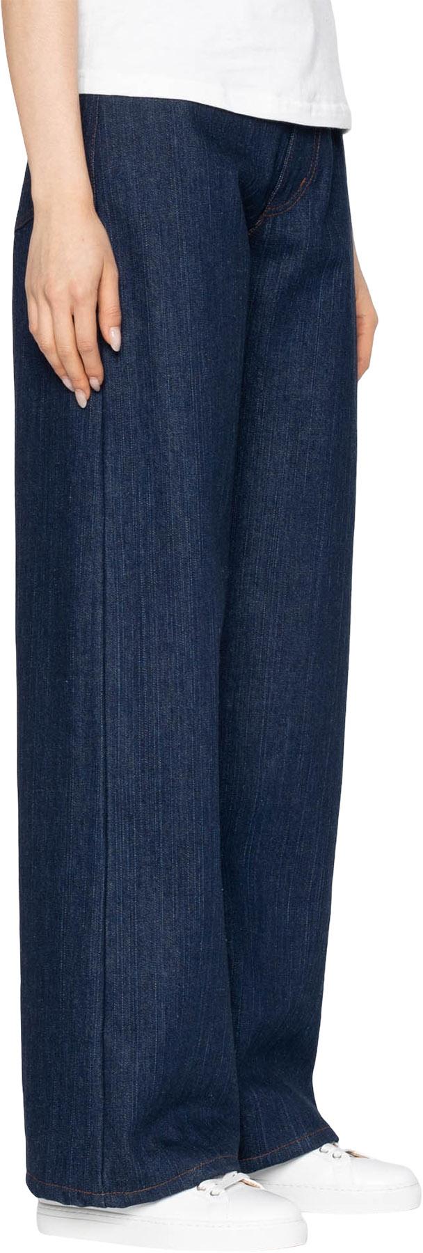 Product gallery image number 2 for product Wide Wild West Jeans - Vertical Slub Denim - Indigo - Women's
