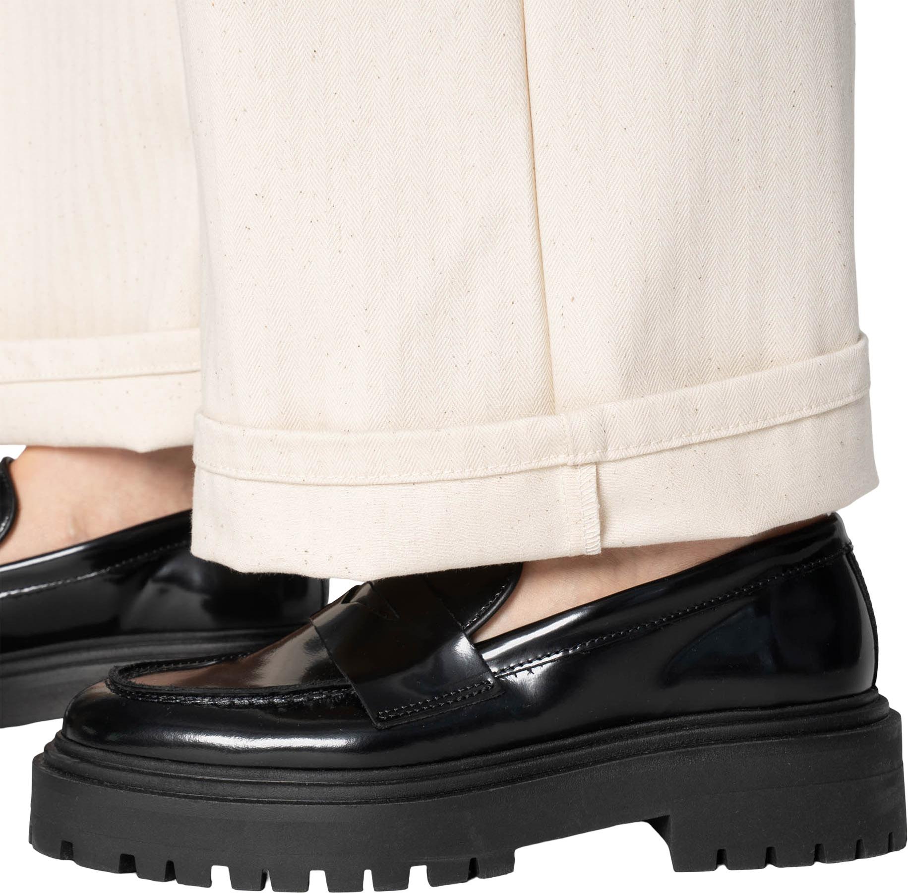 Product gallery image number 4 for product Wide Wild West Jeans - Hard Twist Organic Herringbone - Ecru - Women's