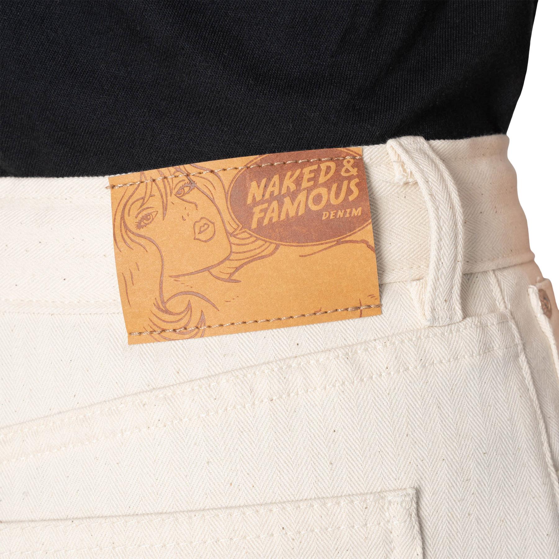 Product gallery image number 3 for product Wide Wild West Jeans - Hard Twist Organic Herringbone - Ecru - Women's