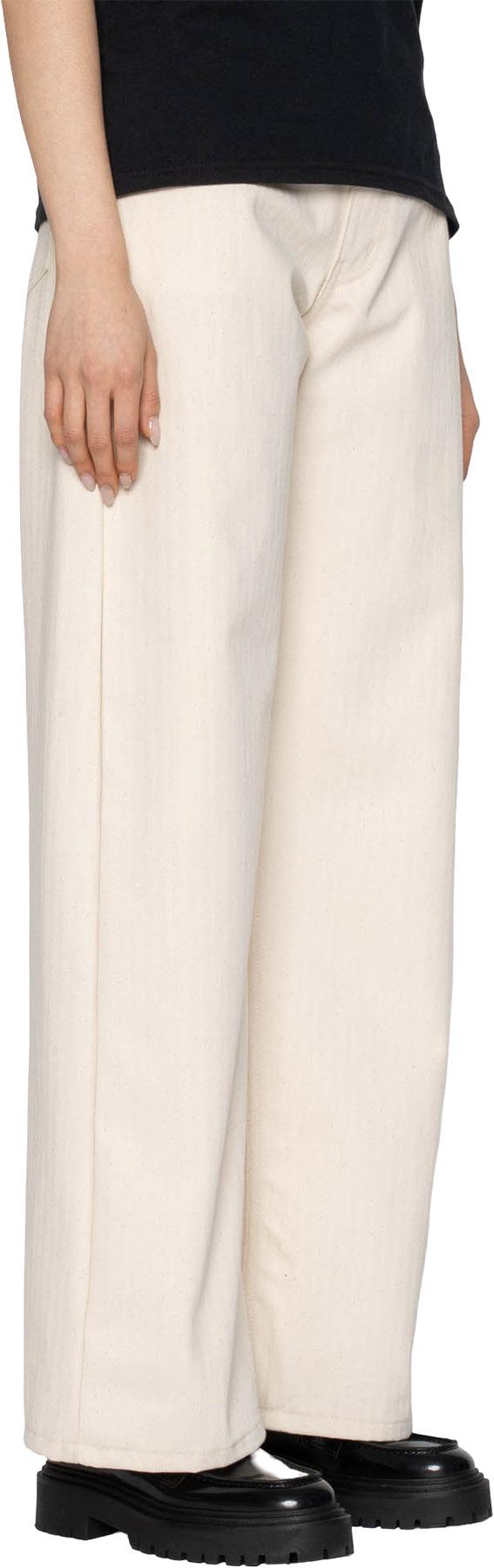 Product gallery image number 2 for product Wide Wild West Jeans - Hard Twist Organic Herringbone - Ecru - Women's