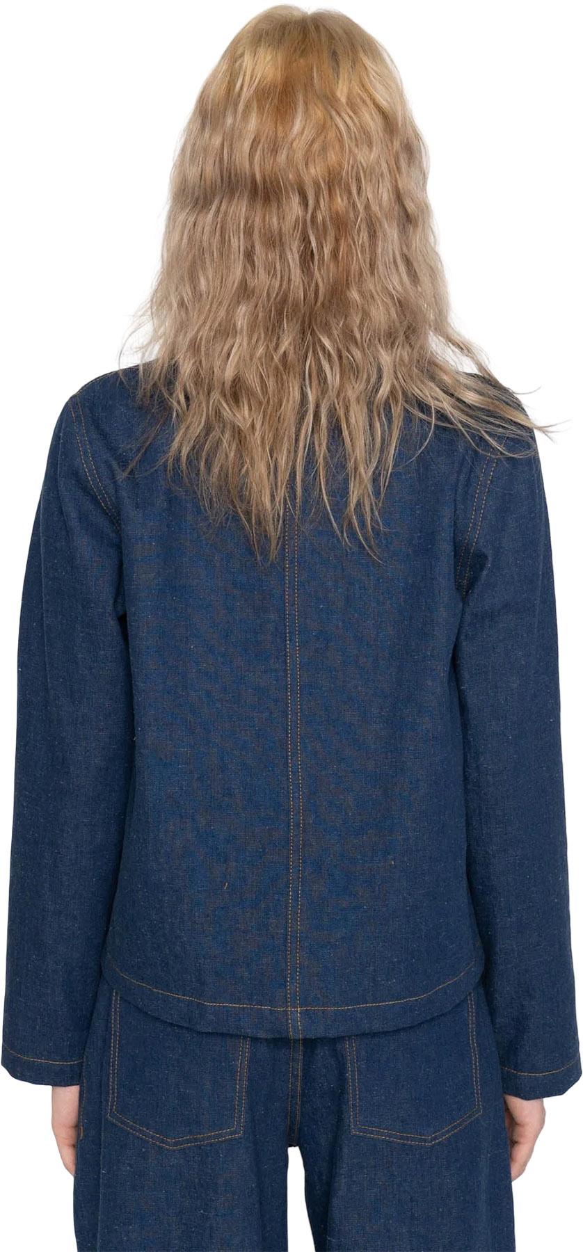 Product gallery image number 4 for product Gracie Chore Coat - 2x1 Dungaree Nep Denim - Mid Indigo- Women's