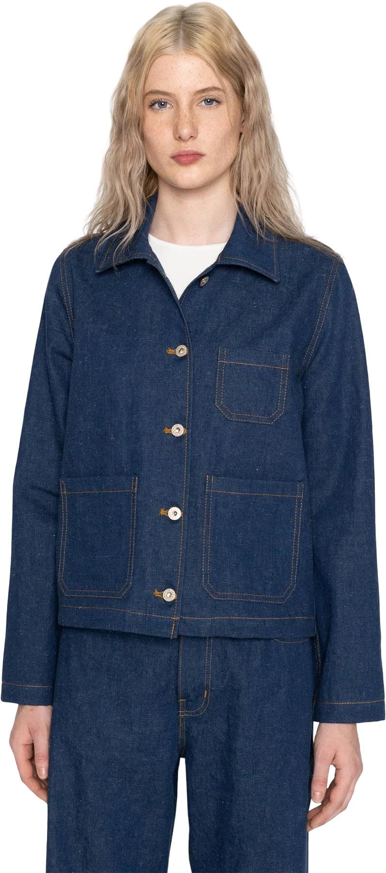 Product gallery image number 3 for product Gracie Chore Coat - 2x1 Dungaree Nep Denim - Mid Indigo- Women's