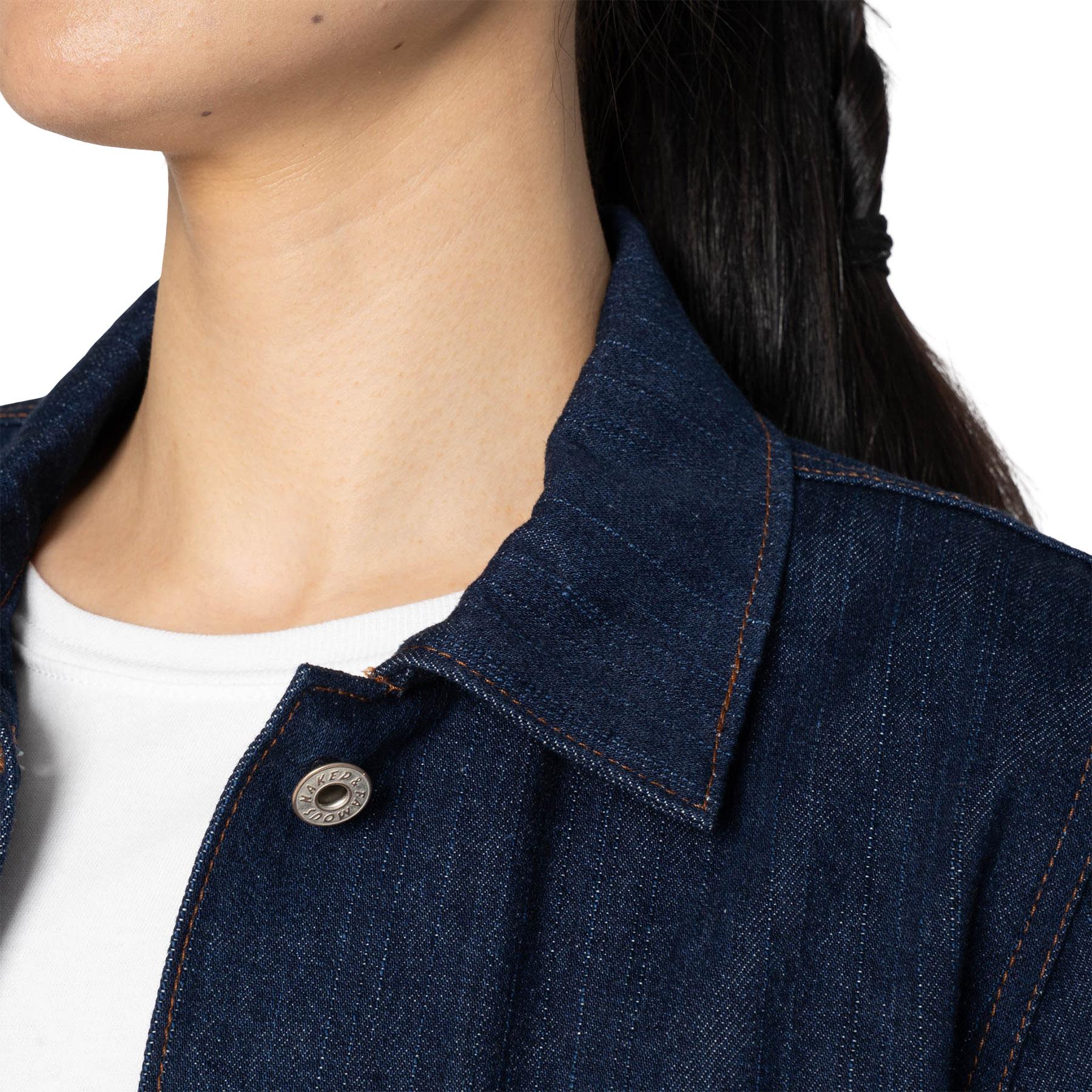Product gallery image number 5 for product Gracie Chore Coat - Vertical Slub Denim - Indigo - Women's