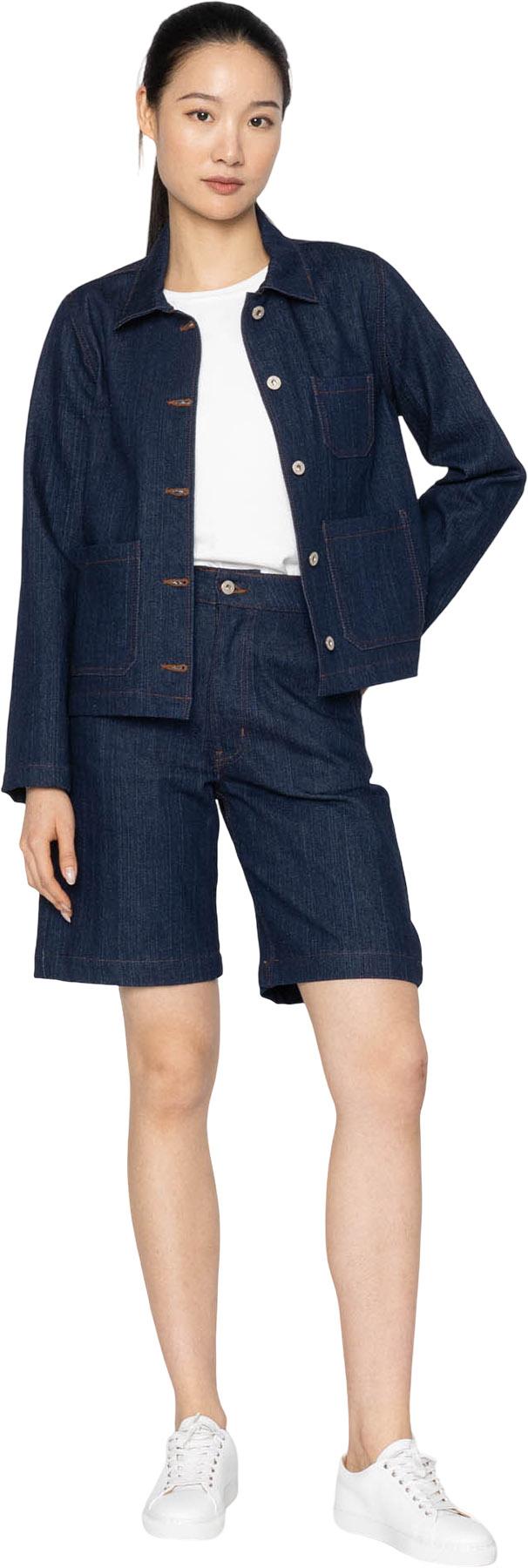 Product gallery image number 3 for product Gracie Chore Coat - Vertical Slub Denim - Indigo - Women's