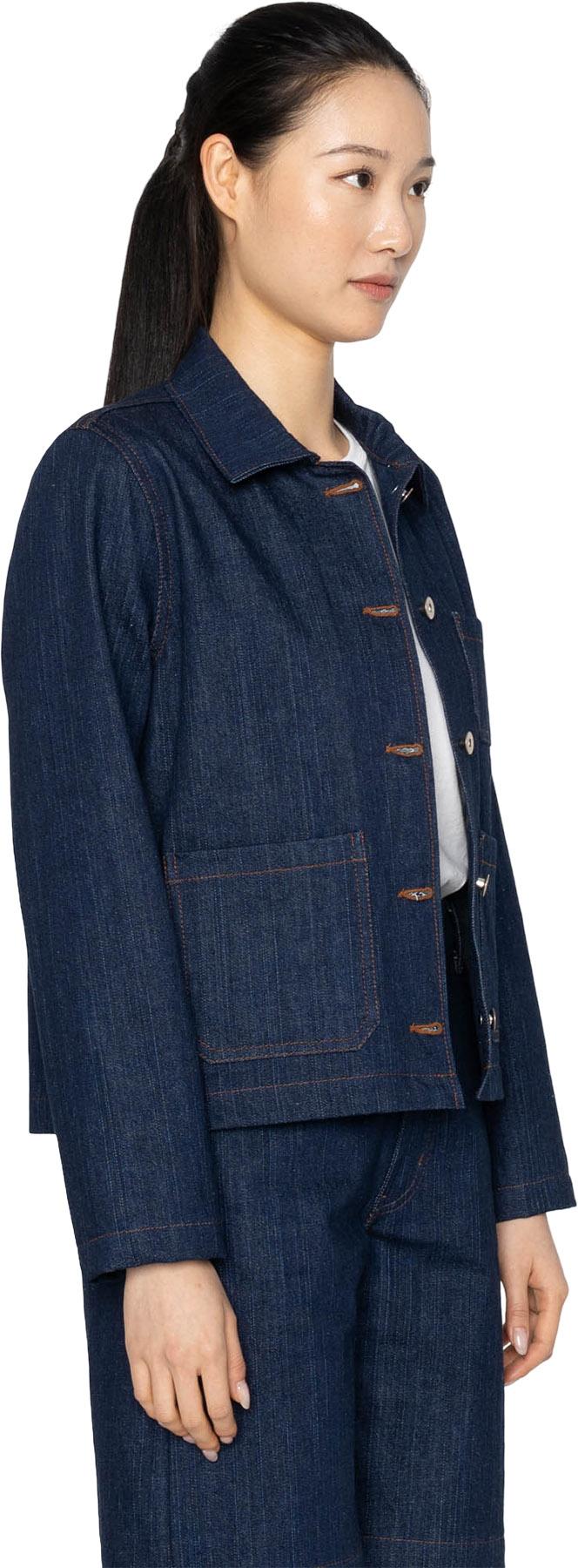 Product gallery image number 2 for product Gracie Chore Coat - Vertical Slub Denim - Indigo - Women's