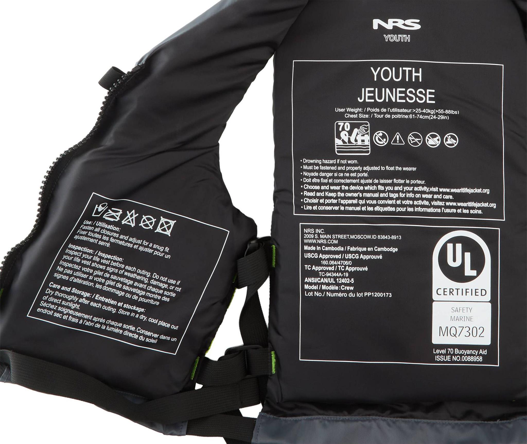 Product gallery image number 3 for product Crew PFD Life Vest - Youth