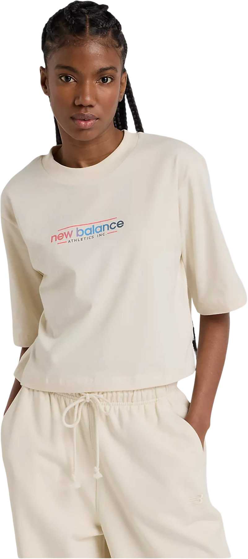 Image de produit pour T-shirt écourté multicolore Center - Femme