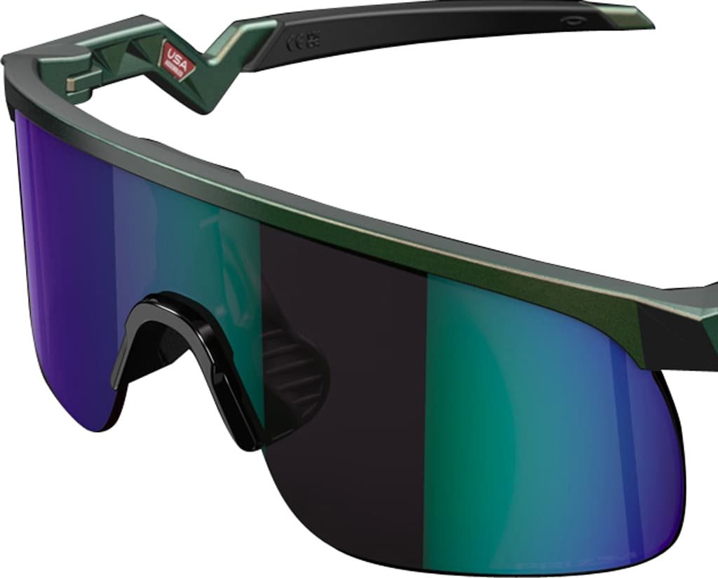 Product gallery image number 5 for product Resistor Sunglasses - Matte Silver Green Colorshift - Prizm Jade Iridium Lens - Youth