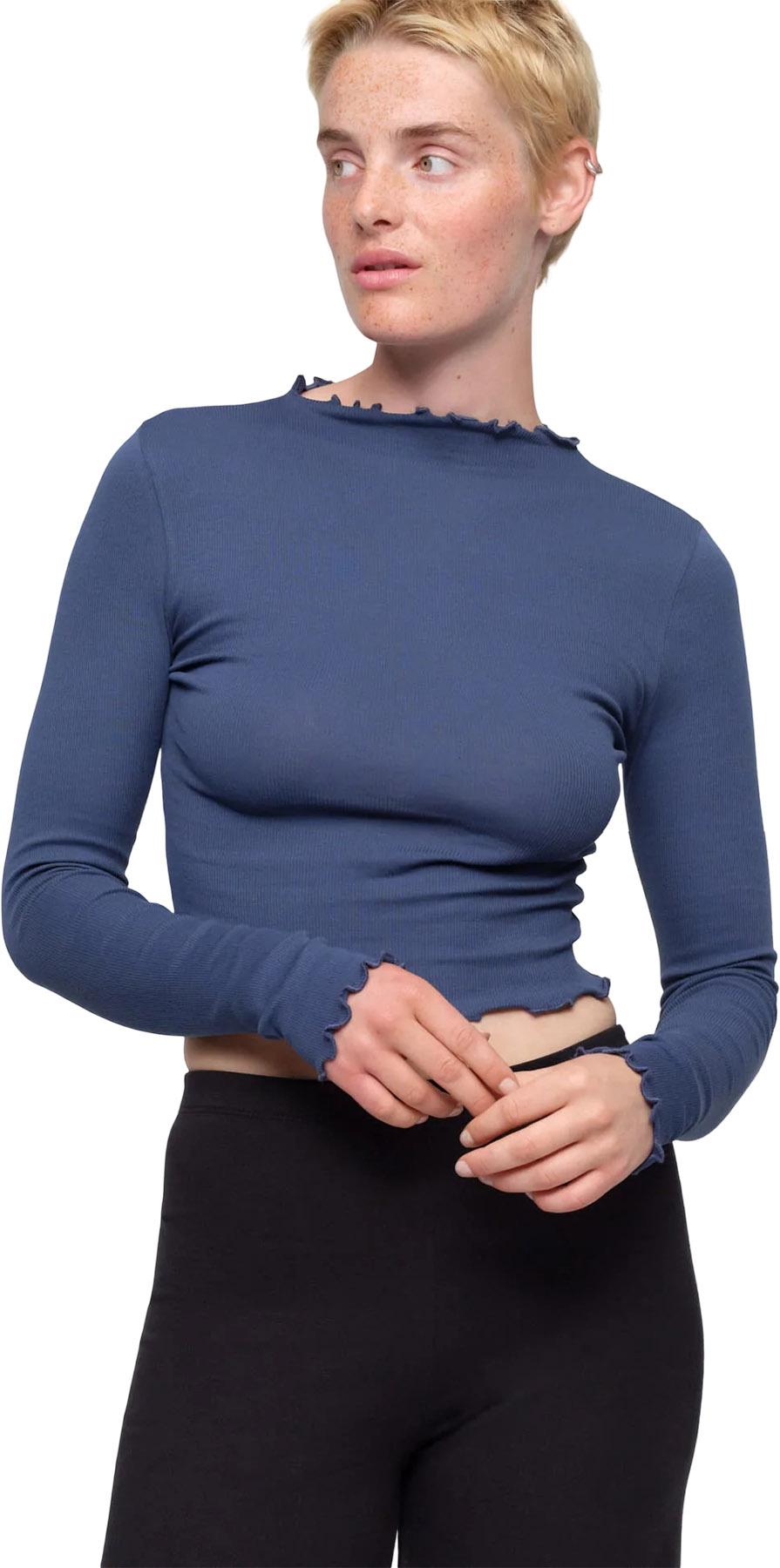 Image de produit pour T-shirt à manches longues côtelé à col montant Core - Femme