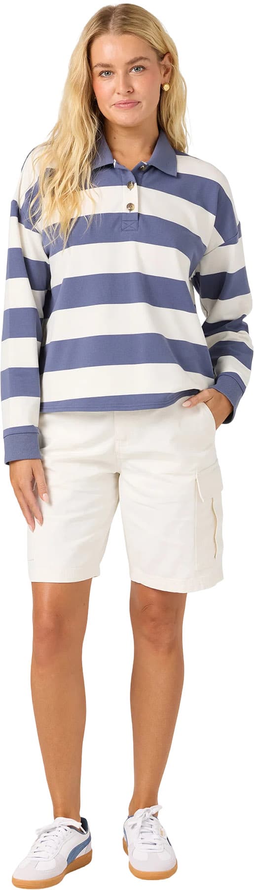 Product gallery image number 2 for product OG Kyra Long Sleeve Crop Polo - Women's