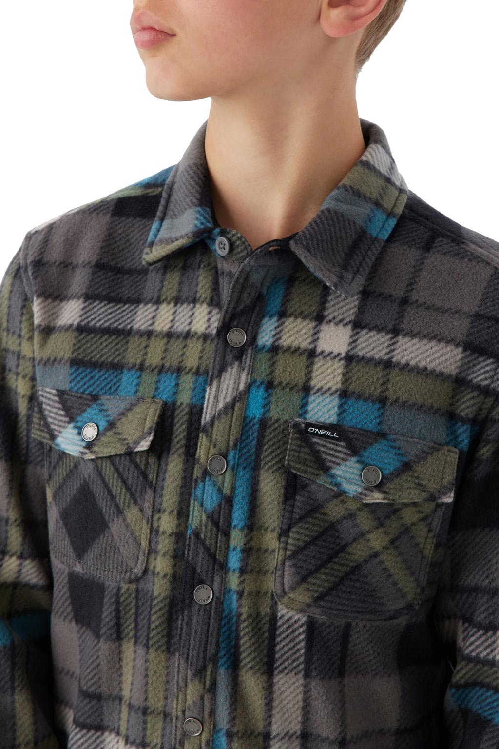 Product gallery image number 3 for product Glacier Plaid Superfleece Flannel Shirt - Boys