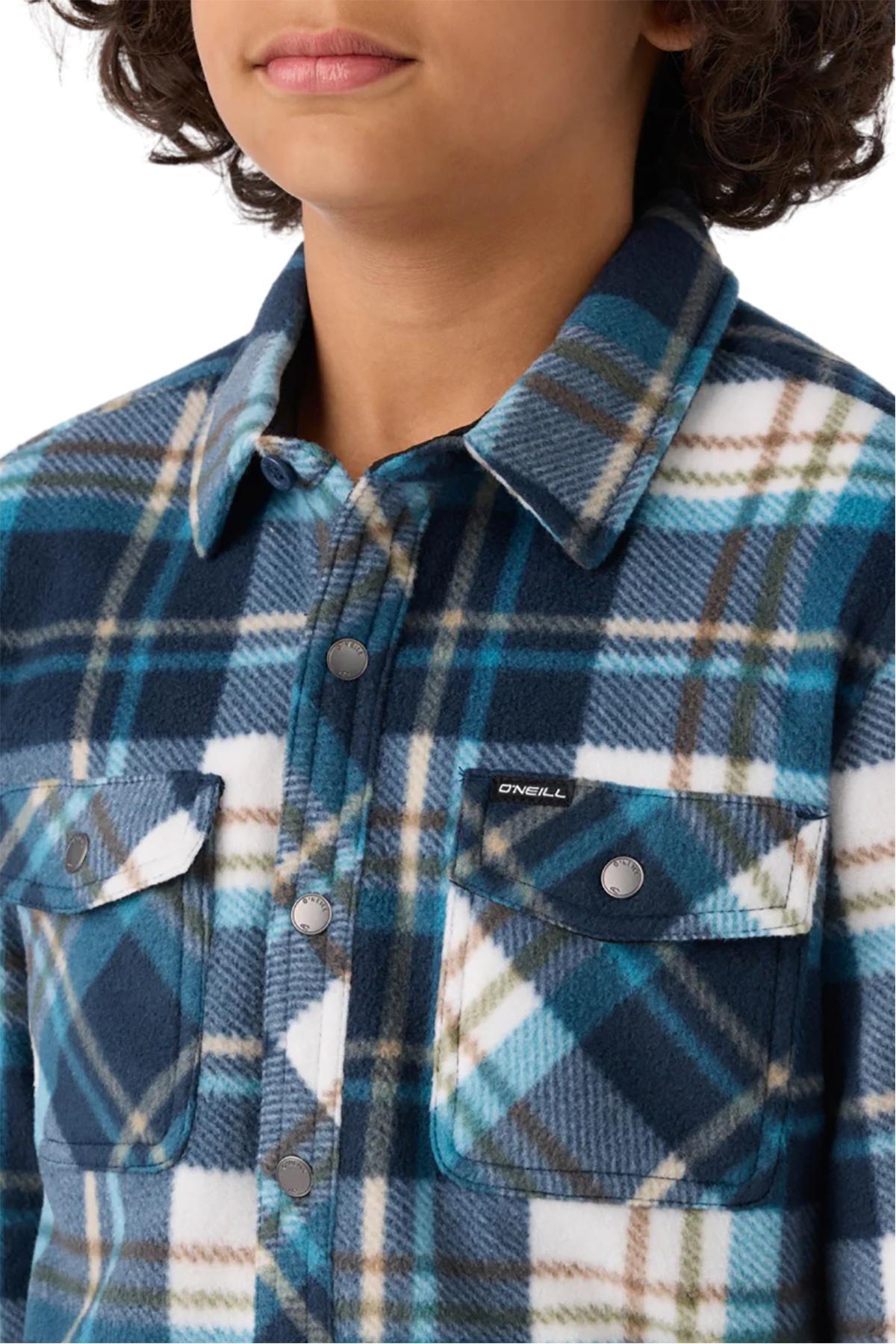 Product gallery image number 5 for product Glacier Plaid Superfleece Long Sleeve Shirt - Boys
