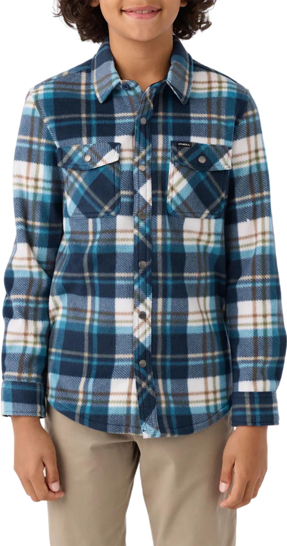 Product gallery image number 3 for product Glacier Plaid Superfleece Long Sleeve Shirt - Boys