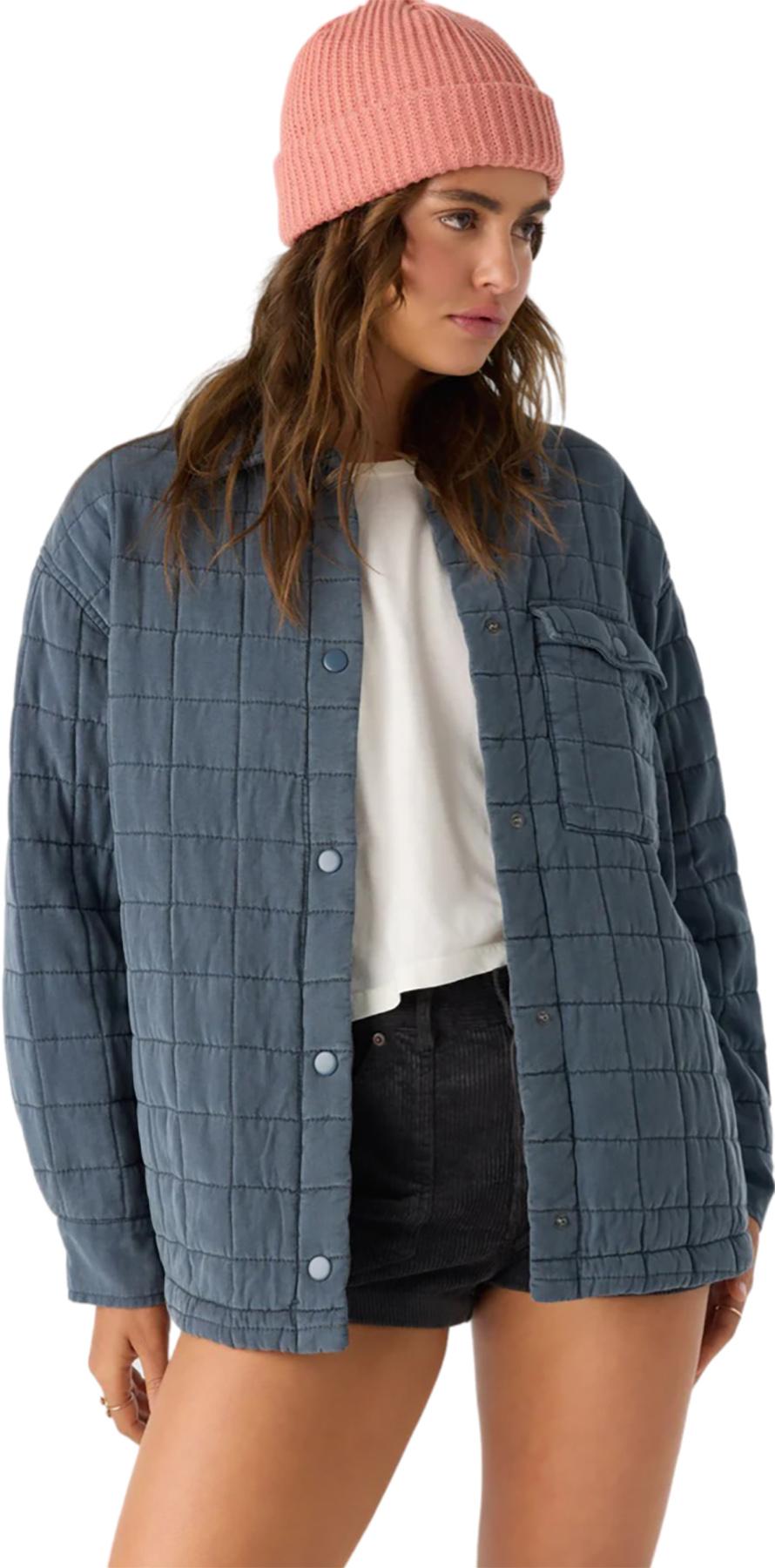Product gallery image number 3 for product Rya Oversized Fit Quilted Front Snap Buttons Jacket - Women's