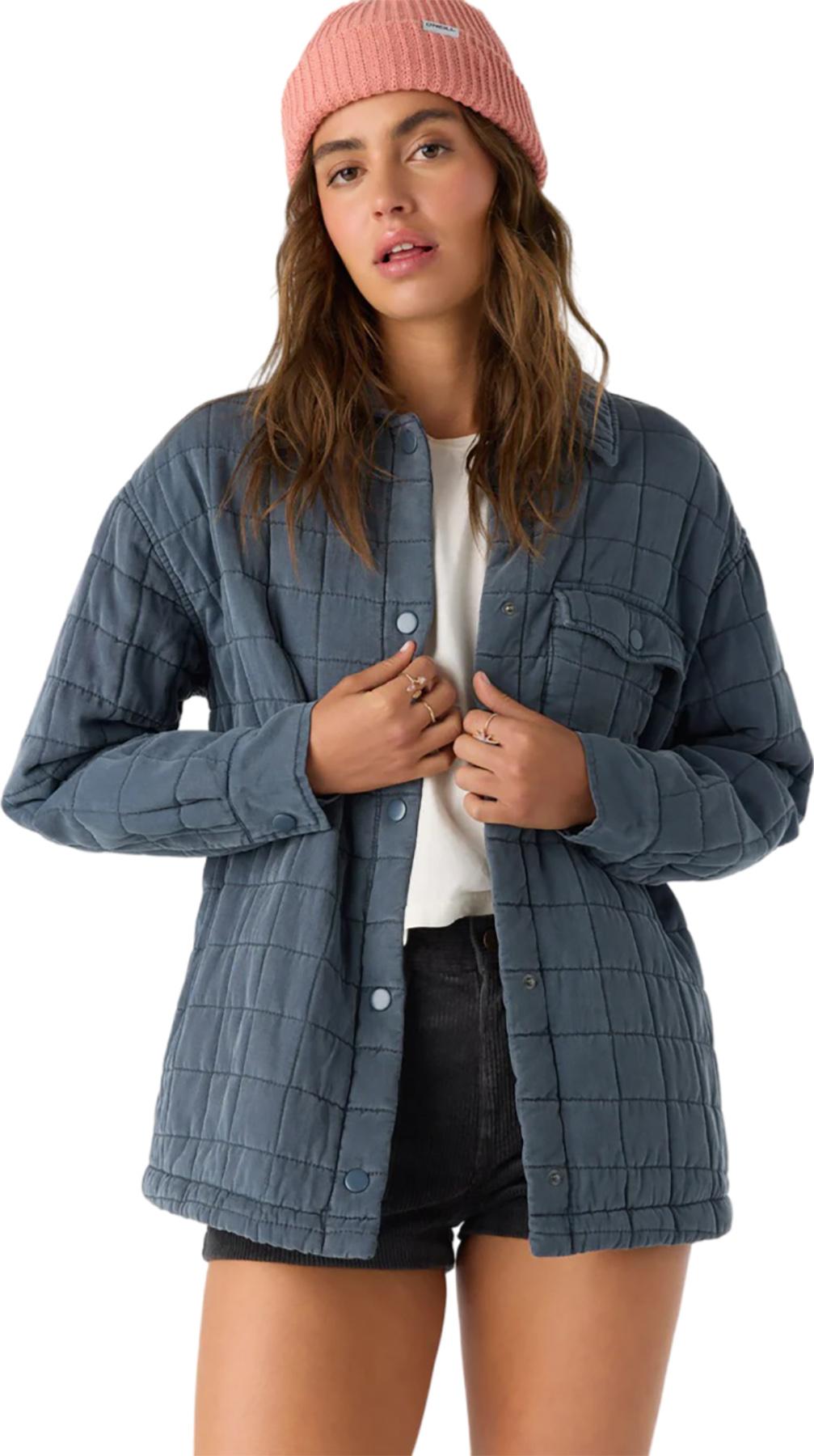 Product image for Rya Oversized Fit Quilted Front Snap Buttons Jacket - Women's